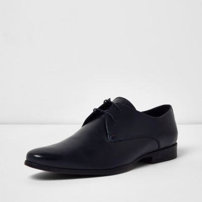Navy smart leather derby shoes